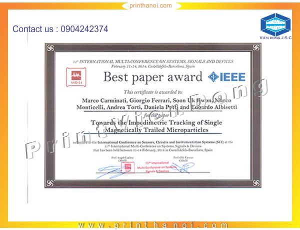 Fast printing paper award | Print Invitaions in HaNoi | Print Ha Noi