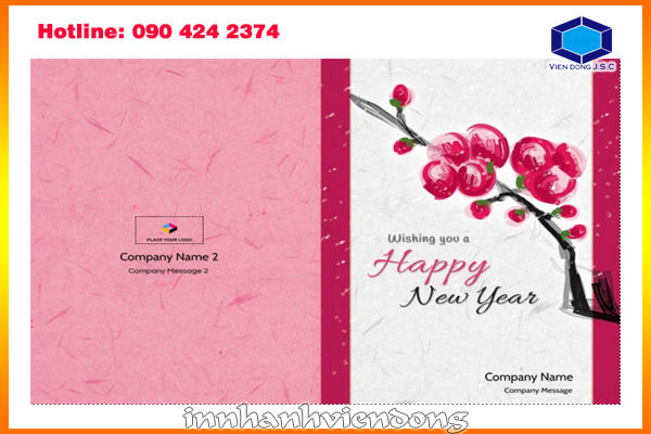 print new year greeting card in Hanoi